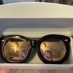 Karen Walker Black Sunglasses with Gold Tint